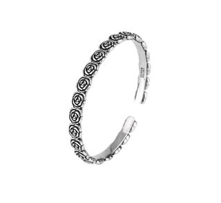 Pulsera plata flores - nueva