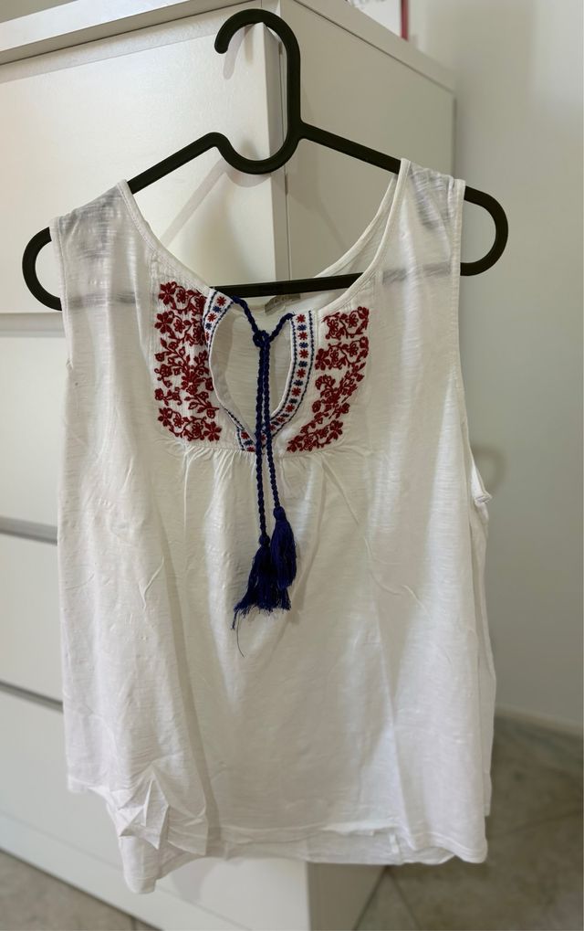 Blusa OVS bianca ricamata tg. unica