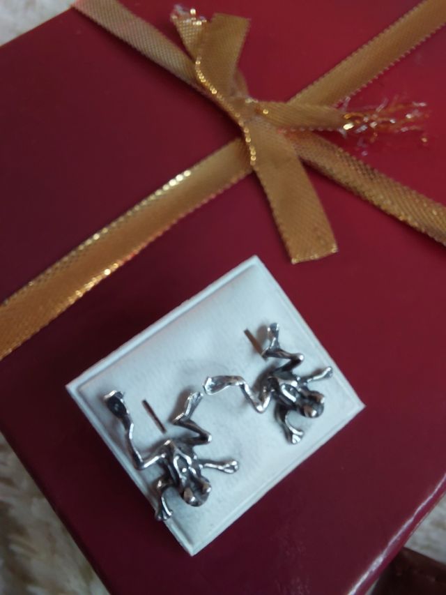 Orecchini a forma di rana in argento 925