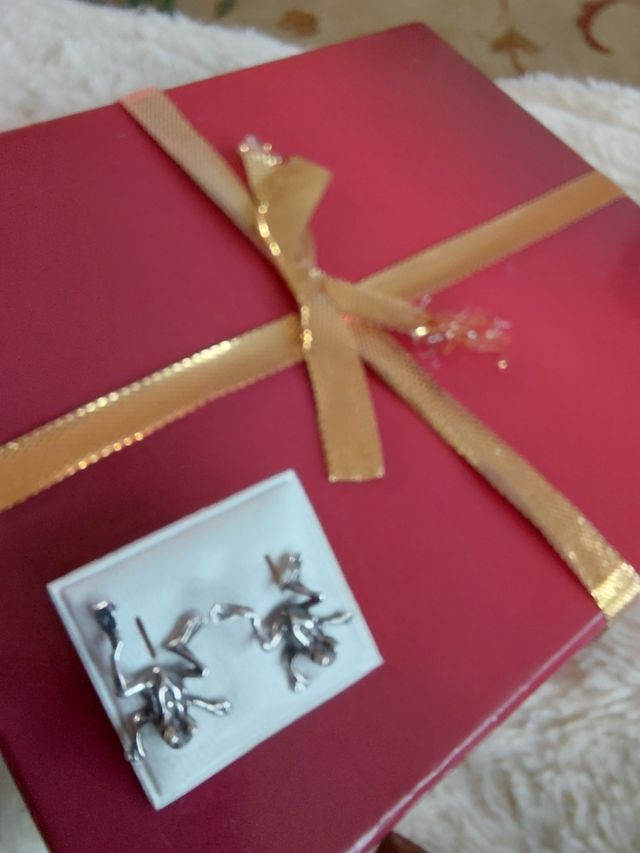 Orecchini a forma di rana in argento 925