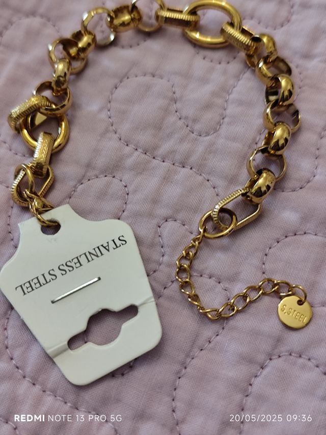 Bracciale catena oro - acciaio