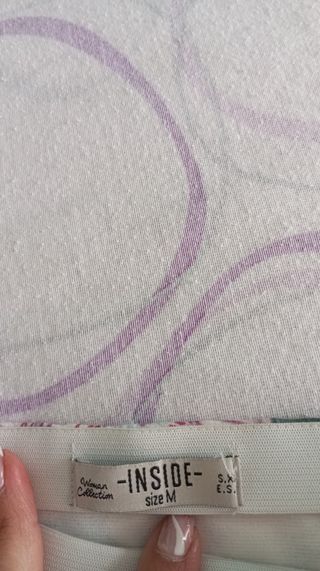 Falda estampada flores - blanca, talla M