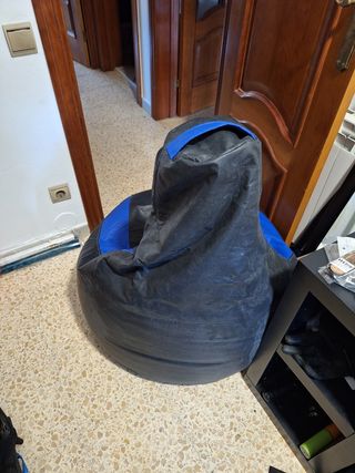Puff Gamer - Sillón Gaming Negro y Azul