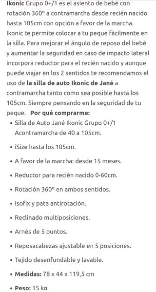 Silla coche Jane Ikonic