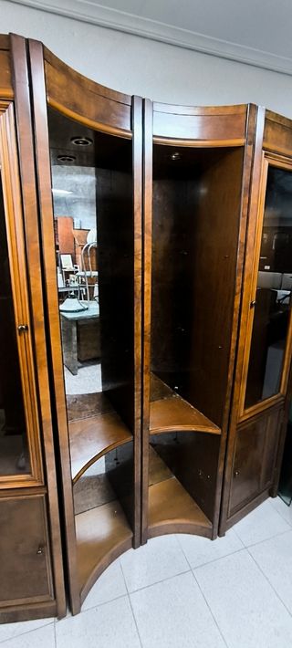Vitrina antigua madera 4 piezas modular