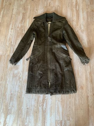 Abrigo cuero marrón