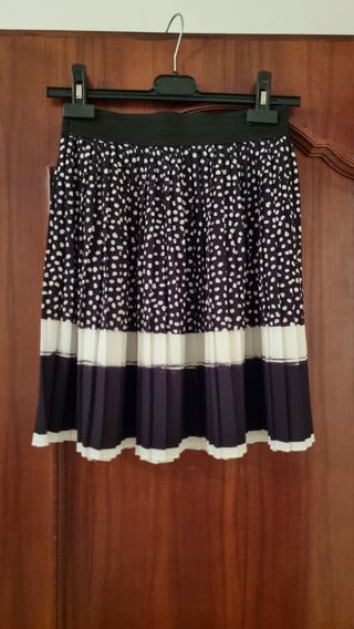 Gonna plissettata nera bianca bimba 13-14 anni