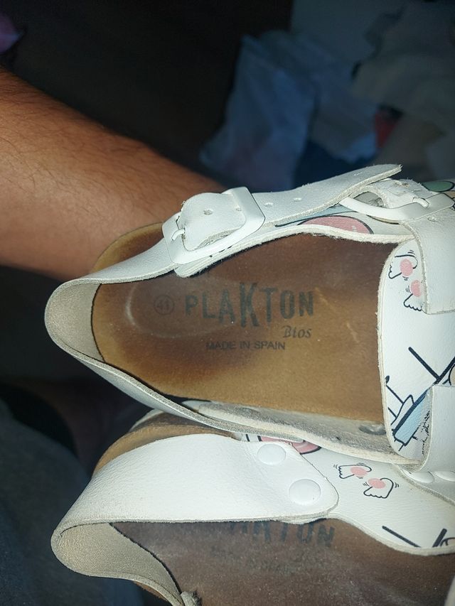 Zuecos Plantón blancos - talla 41