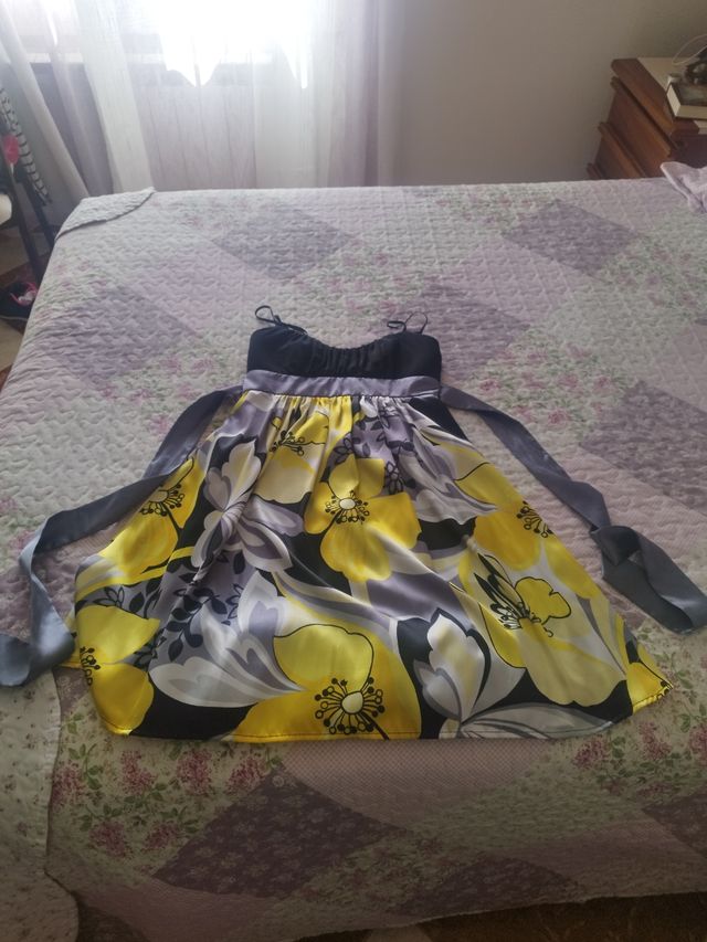 Vestido corto estampado flores