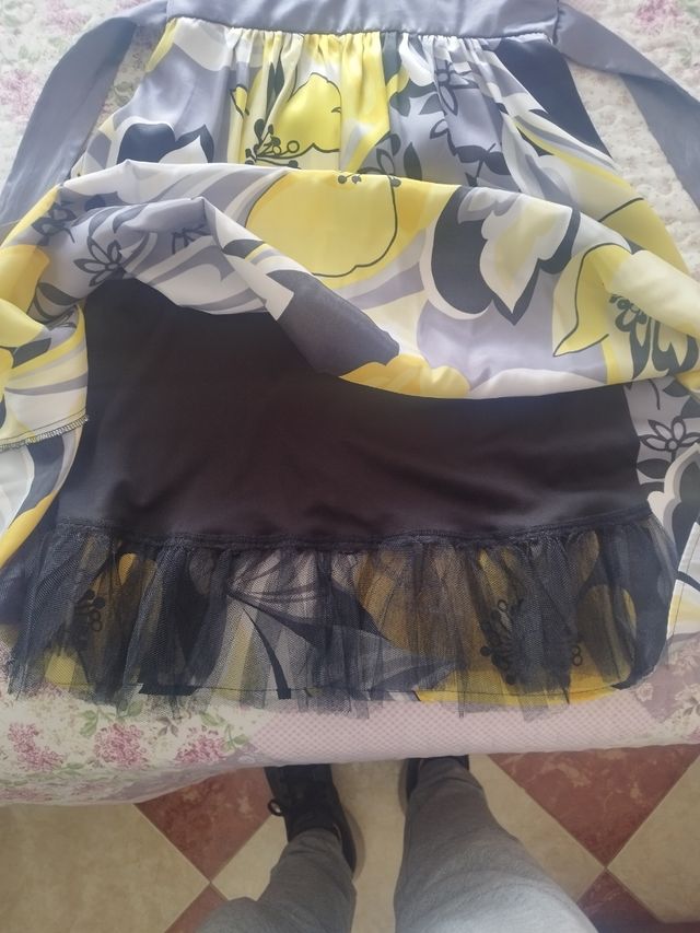 Vestido corto estampado flores