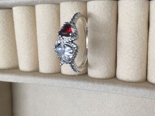 Anillo plata 925 rojo