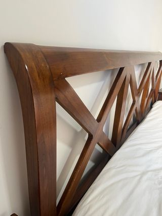 Conjunto muebles habitacion matrimonio madera teca