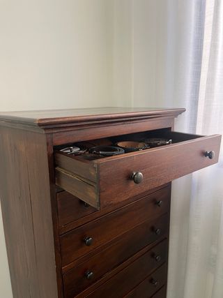 Conjunto muebles habitacion matrimonio madera teca