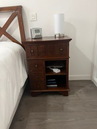 Conjunto muebles habitacion matrimonio madera teca