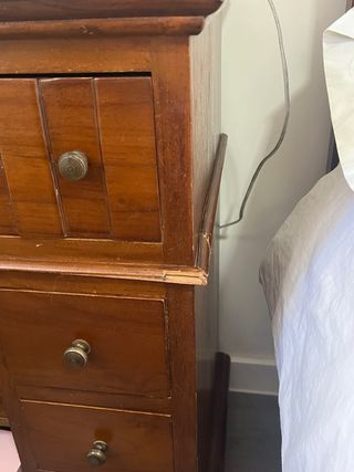 Conjunto muebles habitacion matrimonio madera teca