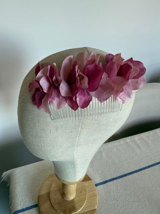 Fiori di Peineta Tocado rosa-malva