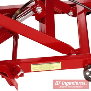 Elevador de motos de tijera hidráulico y neumático. 450 Kg.