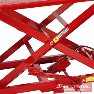 Elevador de motos de tijera hidráulico y neumático. 450 Kg.