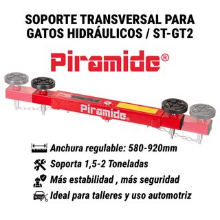 Soporte transversal para gato hidráulico Piramide ST-GT2 – 1,5–2 T, ancho 580–920 mm, platos Ø118 mm