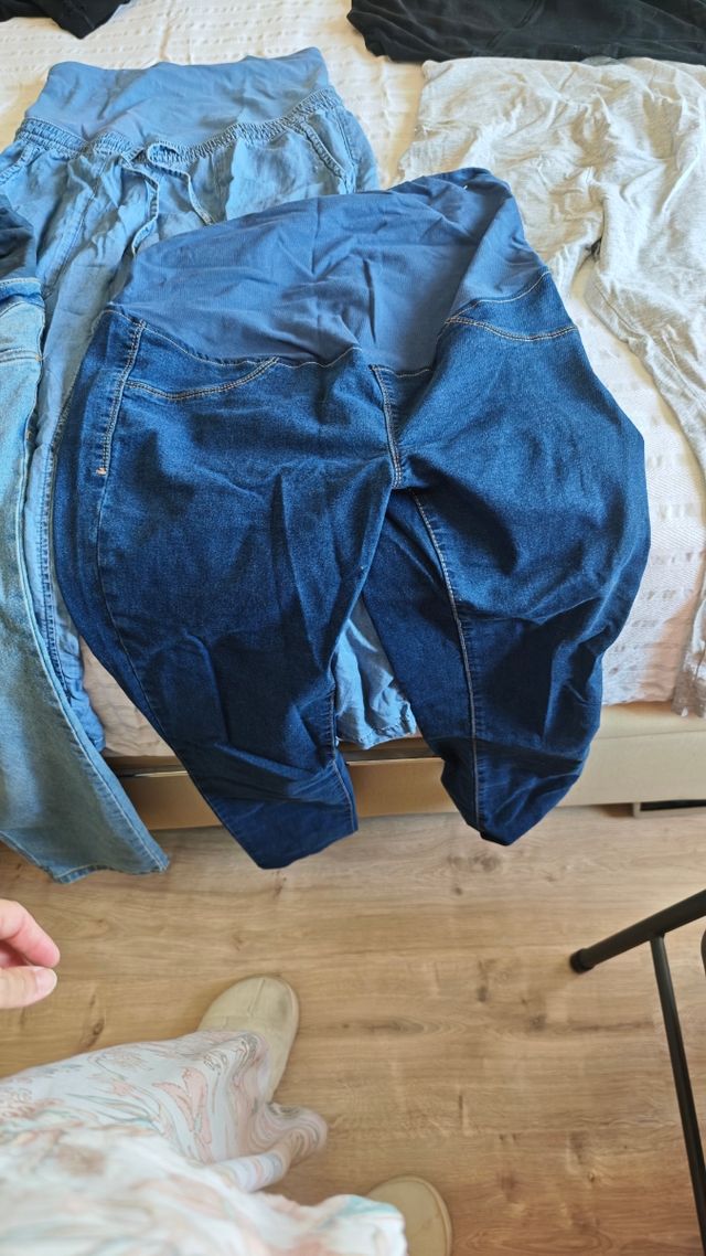 2 Leggings premamá - Negro y Gris