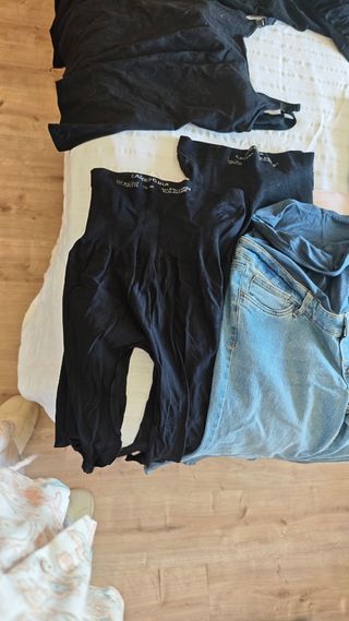 2 Leggings premamá - Negro y Gris