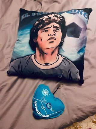 Cuscino Maradona + Cuore SSC Napoli 45x45 cm