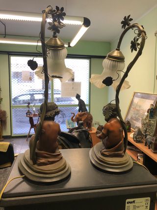 2 Lámparas mesita noche estilo vintage