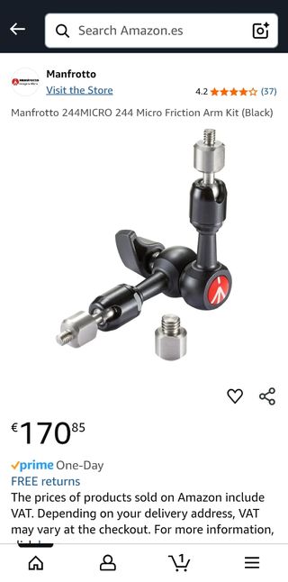 Brazo de fricción Manfrotto 244 Micro Friction Arm