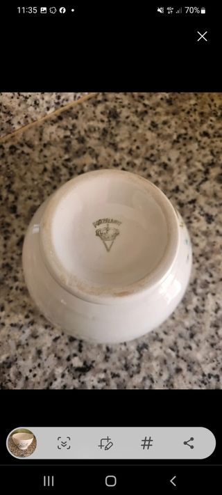 Juego 2 Tazones Porcelana antiguos