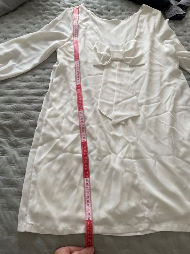 Blusón/Vestido Blanco con Lazo