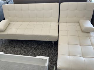 Sofá cama blanco polipiel