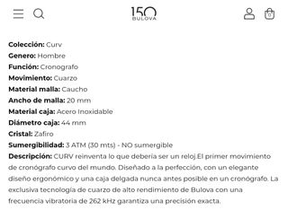 Bulova Curve Cronografo Negro-Dorado