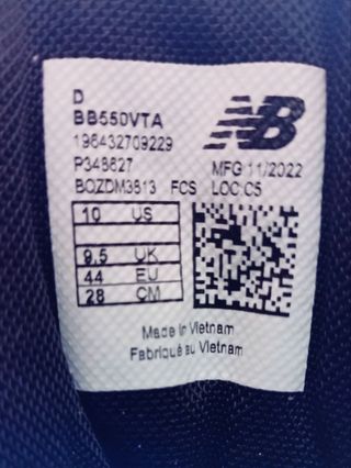 Zapatillas New Balance 550 talla 44 crudo/azul