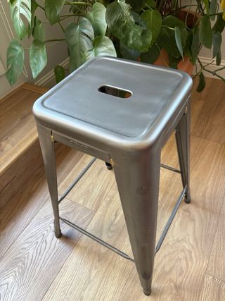 Taburete Tolix gris metalico - 65cm