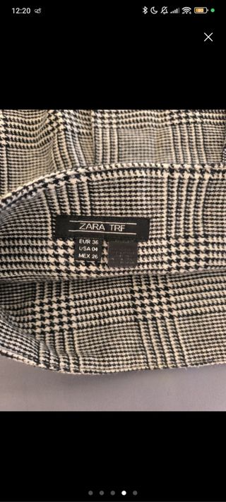 Falda Zara cuadros blanco-negro