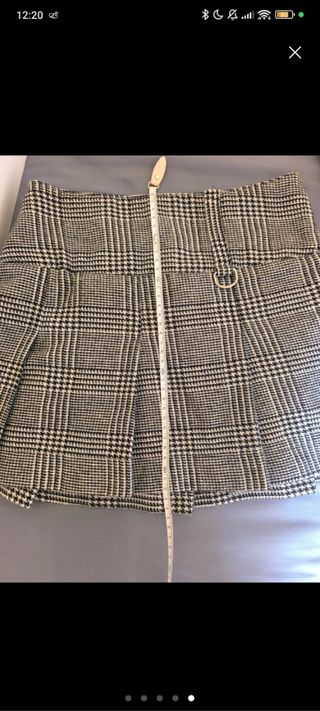 Falda Zara cuadros blanco-negro