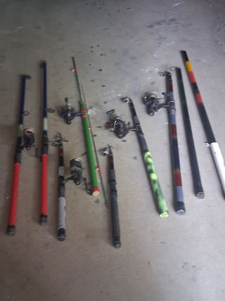 Lote Cañas Pescar Vintage