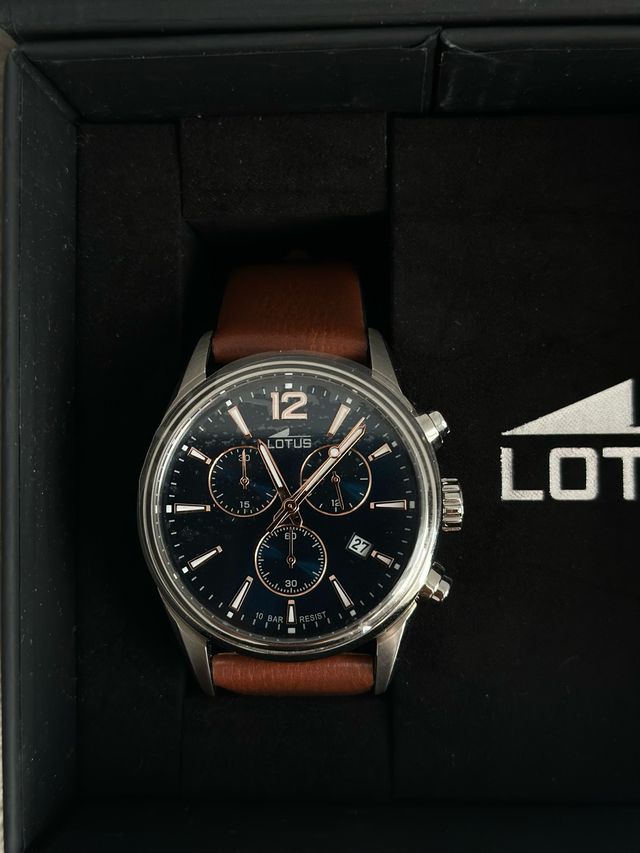 Reloj Lotus Cronógrafo - Azul y Marrón
