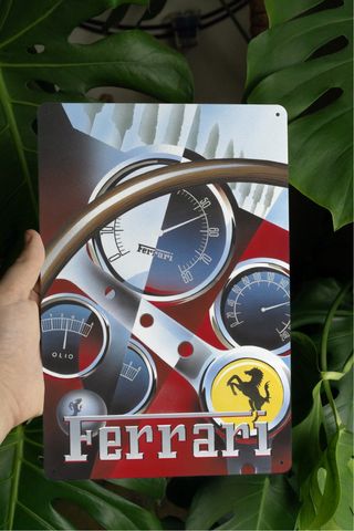 Ferrari Cartello Insegna Targa in Alluminio