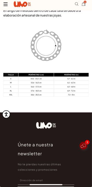 Pulsera Unode50 plata - Talla S