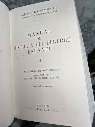 Manual de Historia del Derecho I y II