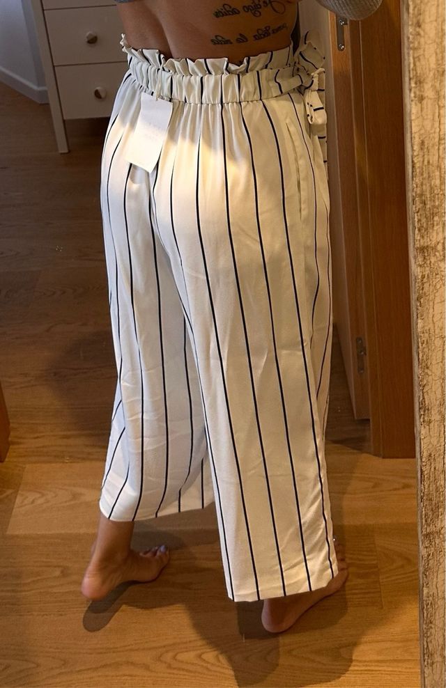 Pantalones palazzo Zara rayas