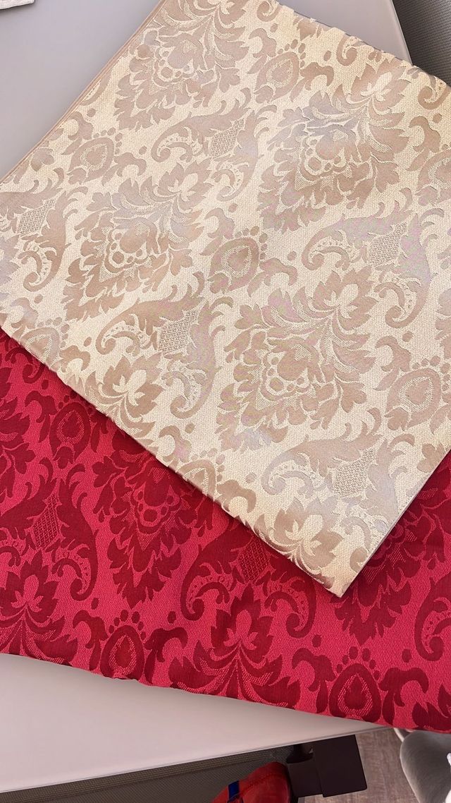 Caminos de mesa gato preto - Beige y Rojo