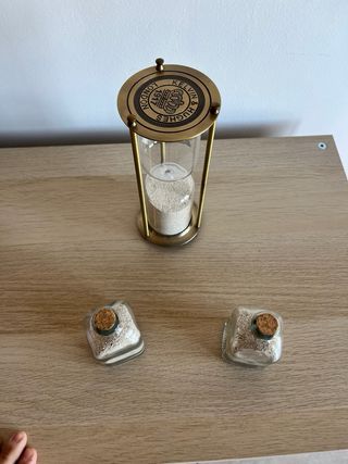 Orologio a sabbia + 2 barattoli di sabbia