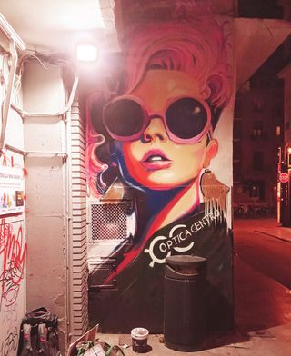 DECORACION escaparate MURAL poster graffiti a mano