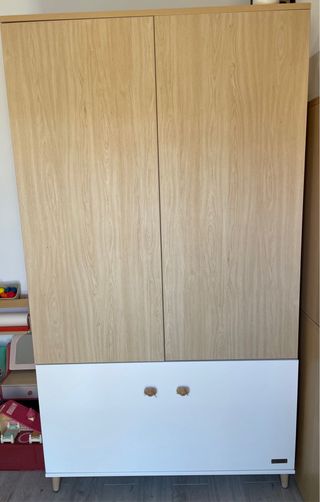 Armario ropero infantil madera blanco-roble