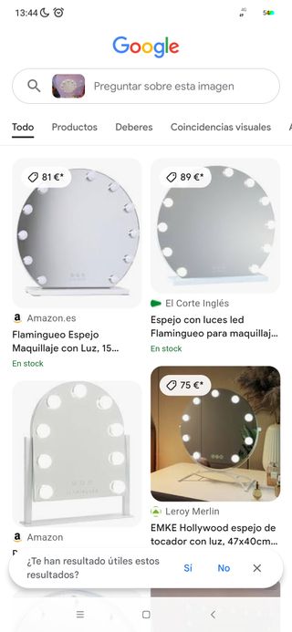 Espejo tocador con luz