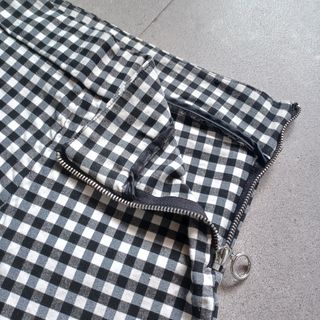 Pantalón Zara cuadros blanco-negro