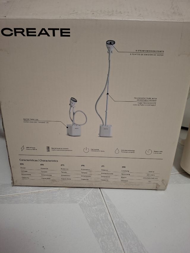 Plancha vapor vertical CREATE
