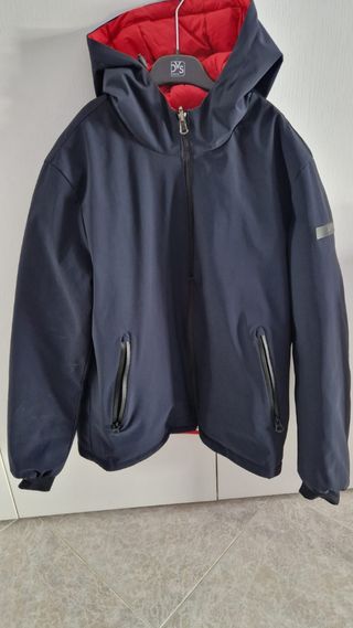 Giubbotto uomo blu imbottito in tessuto impermeabi